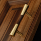 Vintage Brass and Wood Cabinet Pulls for Cabinets and Drawers