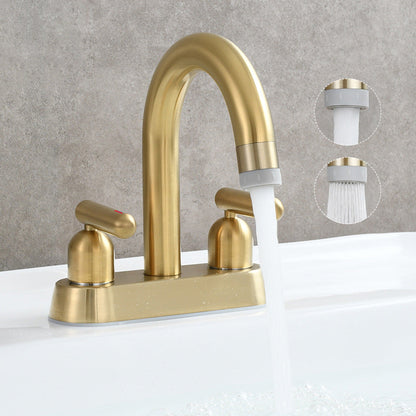 Tempra Modern Three-Hole Two-Handle Bathroom Sink Faucet