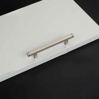 Brushed Square Cabinet Handles and Knobs, Zinc Alloy