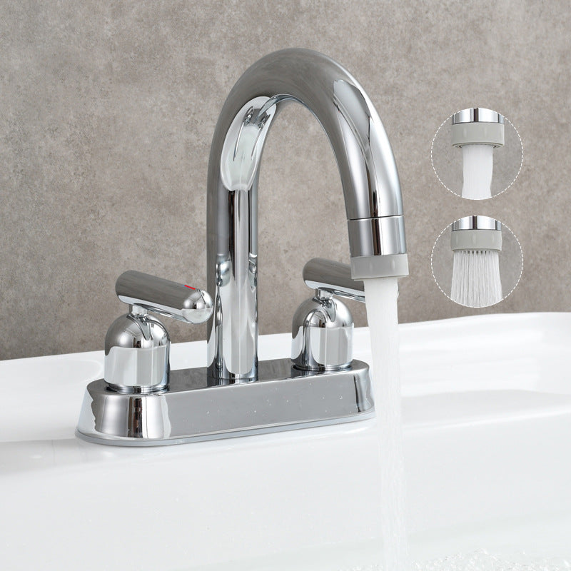 Tempra Modern Three-Hole Two-Handle Bathroom Sink Faucet