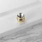 Faceted Crystal Glass Cabinet Pulls and Knobs in Gold