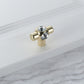 Faceted Crystal Glass Cabinet Pulls and Knobs in Gold