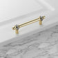 Faceted Crystal Glass Cabinet Pulls and Knobs in Gold