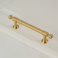 Gold Brass Round Bar Cabinet Handles with Ball Finials