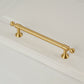Gold Brass Round Bar Cabinet Handles with Ball Finials