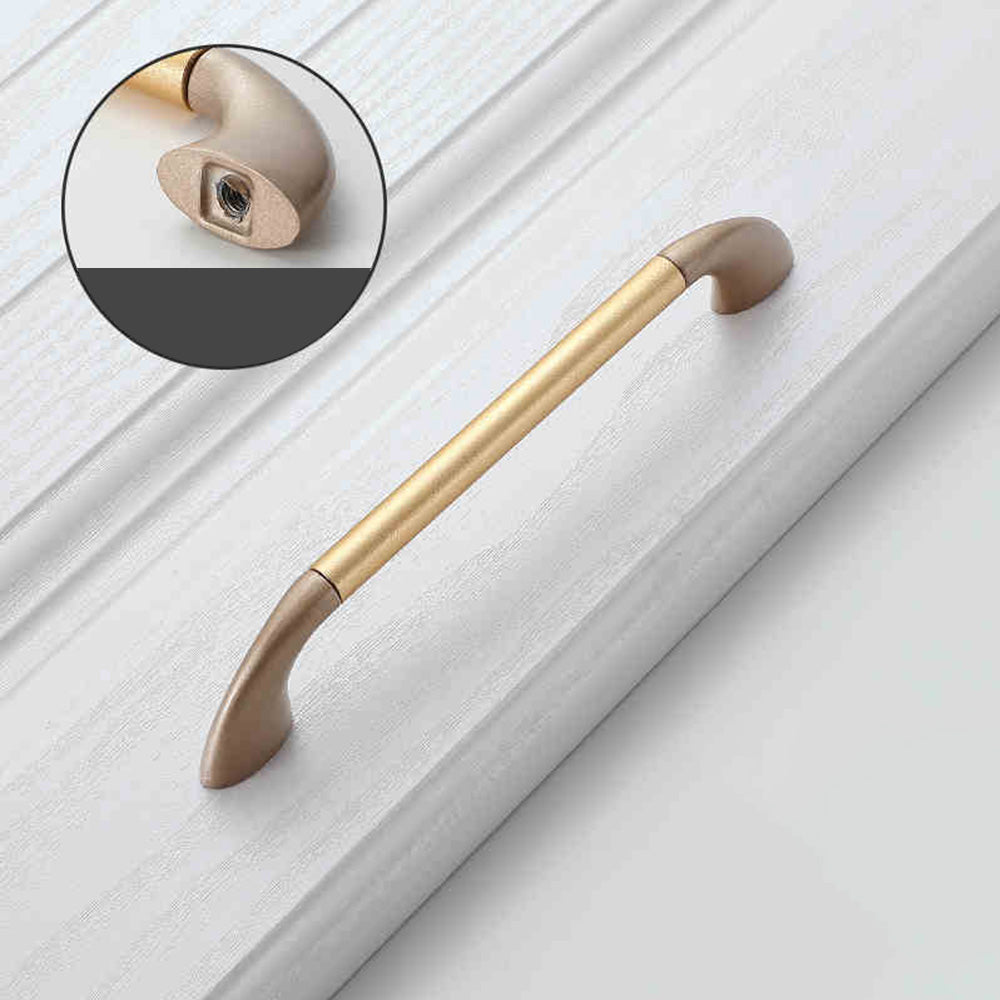 Round Bar Cabinet Pulls with Curved Tapered Feet