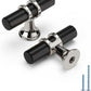 Brushed Nickel & Black Cabinet Pulls Solid Modern Drawer Pulls