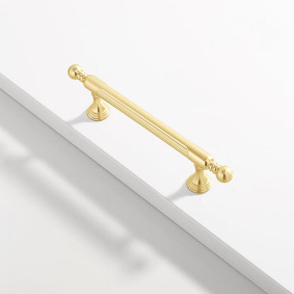 Grooved Gold Zinc Alloy Cabinet Handles and Knobs