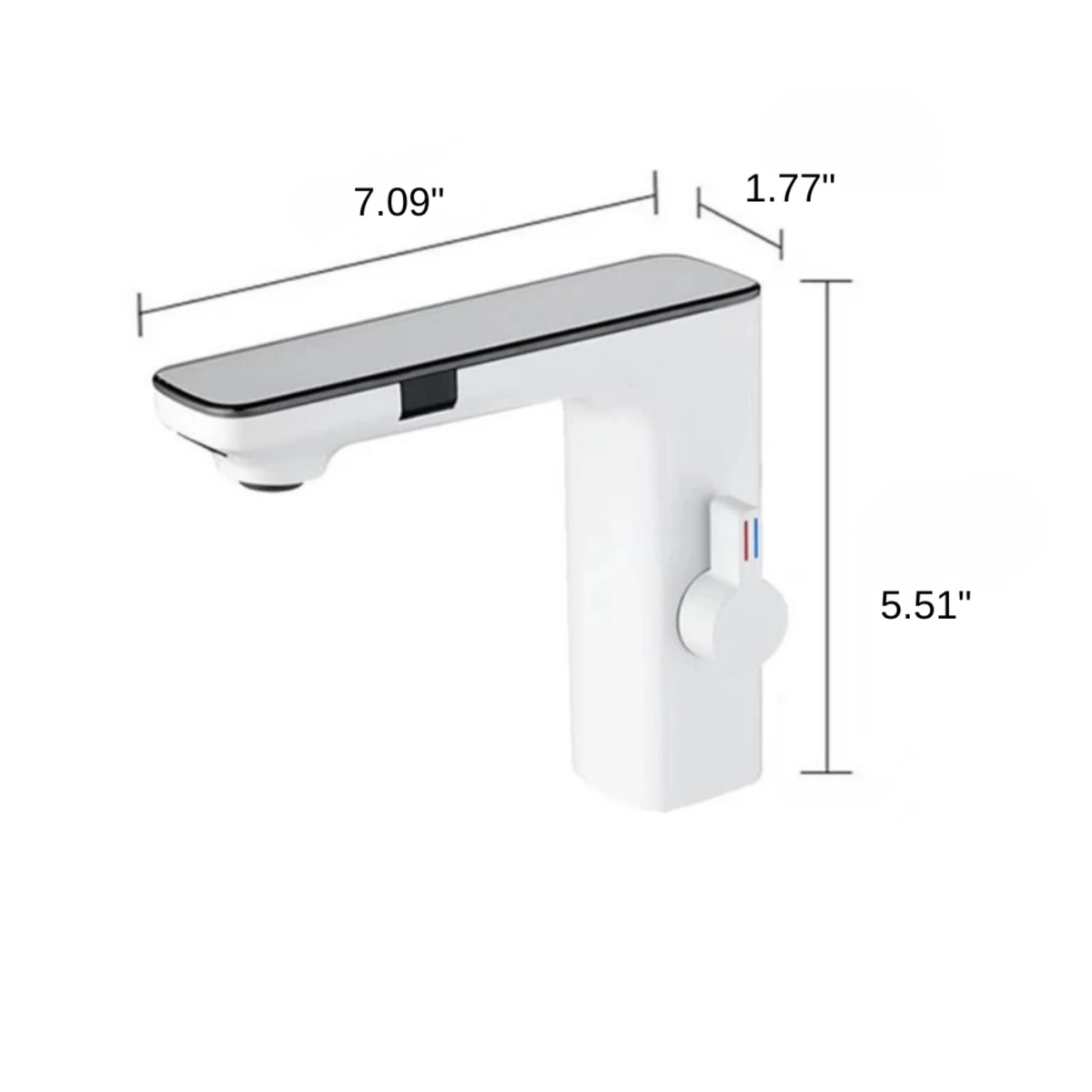 Sensora Touchless Bathroom Faucet with LED Display - Dimensions