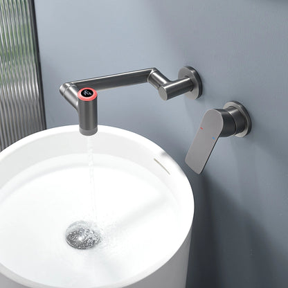 Siena Modern Concealed Wall-Mounted Single Handle Bathroom Faucet With LED Temperature Display