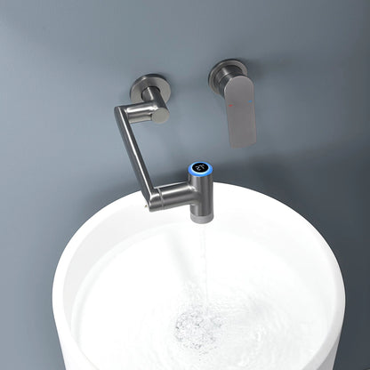 Siena Modern Concealed Wall-Mounted Single Handle Bathroom Faucet With LED Temperature Display