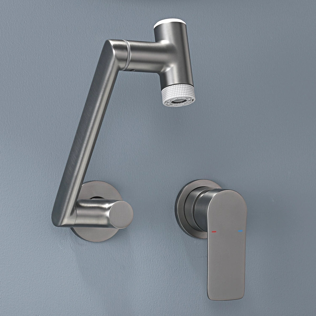 Siena Modern Concealed Wall-Mounted Single Handle Bathroom Faucet With LED Temperature Display