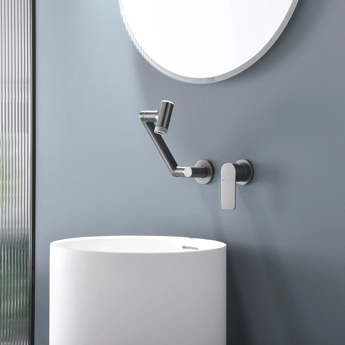 Siena Modern Concealed Wall-Mounted Single Handle Bathroom Faucet With LED Temperature Display