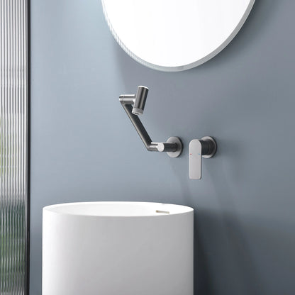 Siena Modern Concealed Wall-Mounted Single Handle Bathroom Faucet With LED Temperature Display