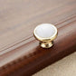 White Ceramic Cabinet Pulls and Knobs, Gold / Black Options