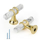 Marble Pattern T-Bar Cabinet Pulls with Gold Feet