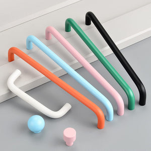 Colorful Curved Cabinet Pulls and Knobs for Kids' Room Furniture