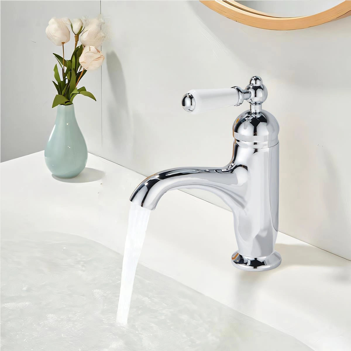 Solenne French Vintage Single-Handle Single-Hole Bathroom Sink Faucet