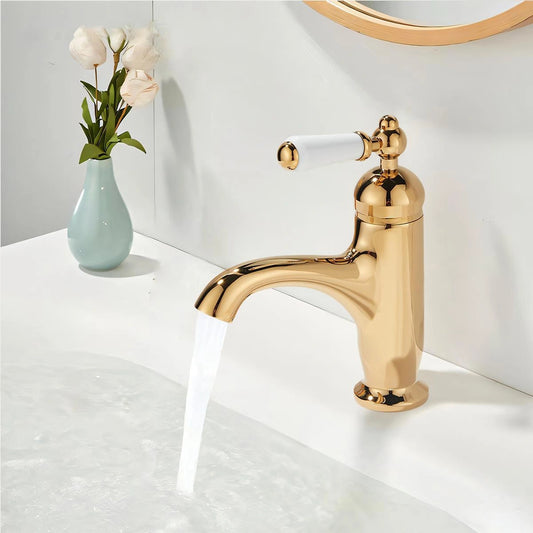 Solenne French Vintage Single-Handle Single-Hole Bathroom Sink Faucet