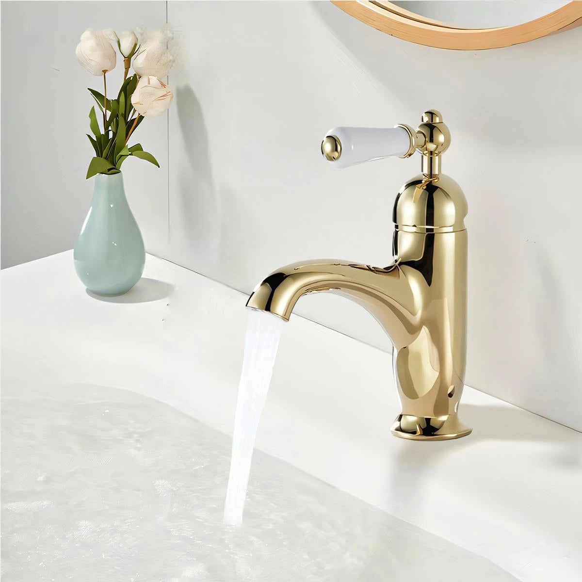 Solenne French Vintage Single-Handle Single-Hole Bathroom Sink Faucet