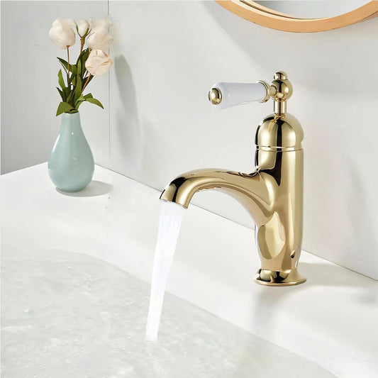 Solenne French Vintage Single-Handle Single-Hole Bathroom Sink Faucet