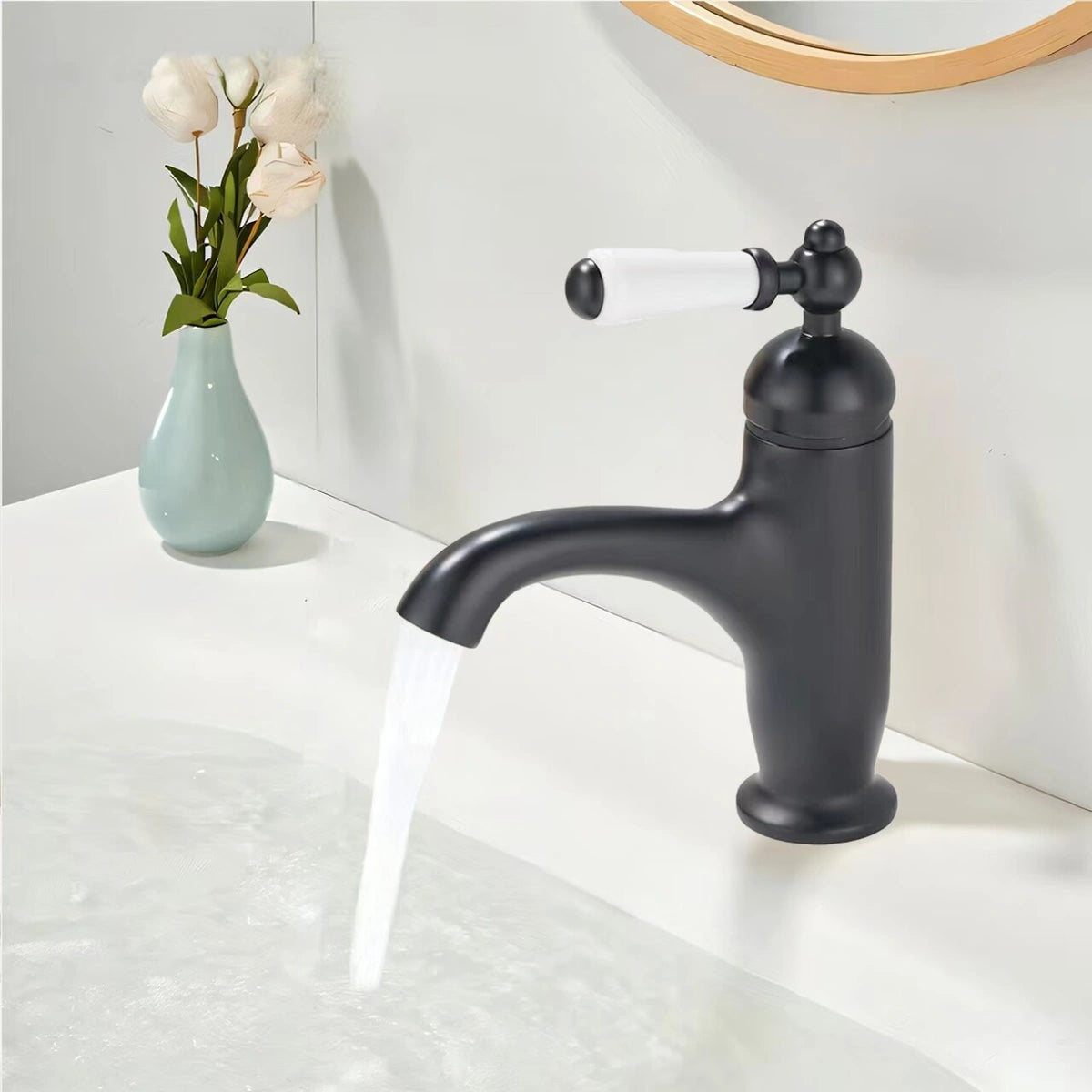 Solenne French Vintage Single-Handle Single-Hole Bathroom Sink Faucet
