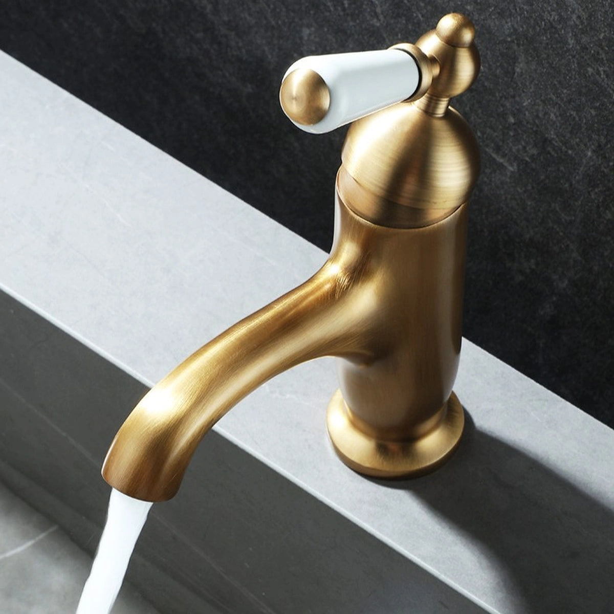 Solenne French Vintage Single-Handle Single-Hole Bathroom Sink Faucet