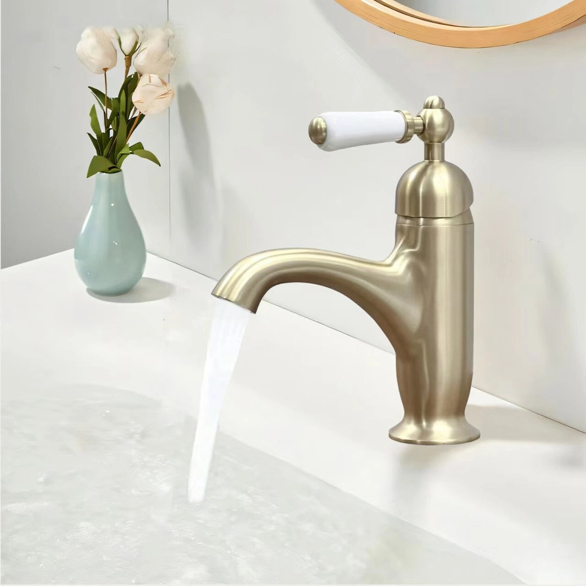 Solenne French Vintage Single-Handle Single-Hole Bathroom Sink Faucet