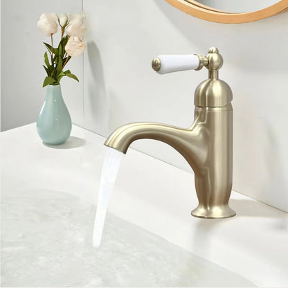 Solenne French Vintage Single-Handle Single-Hole Bathroom Sink Faucet