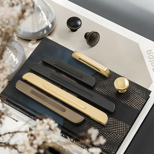 Recessed Brass Drawer Handles and Cabinet Knobs
