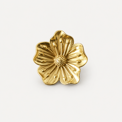 Solid Brass Plum Blossom Cabinet Knob