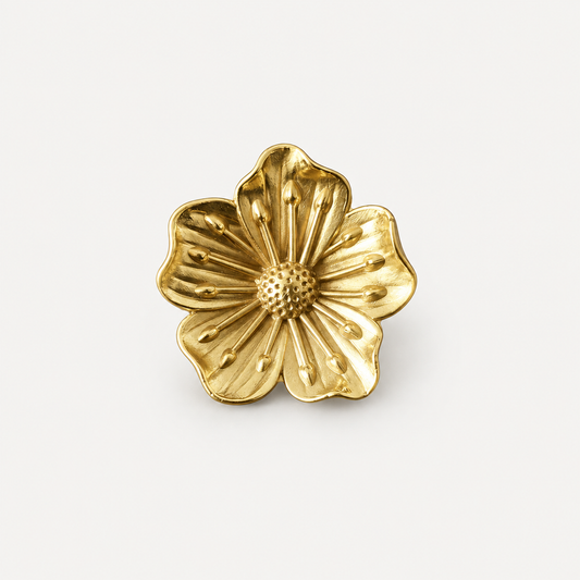 Solid Brass Plum Blossom Cabinet Knob