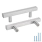 Brushed Nickel Square Bar Cabinet Pulls for Dressers and Vanities