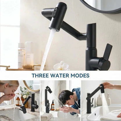 Luma Modern Single Handle 360° Swivel Bathroom Faucet With Digital Temperature Display