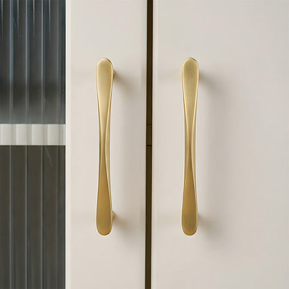 Tapered Arched Brass Kitchen Cabinet Pulls
