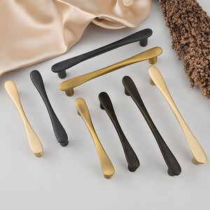 Tapered Arched Brass Kitchen Cabinet Pulls