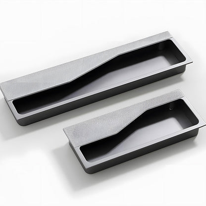 Textured Rectangular Recessed Cabinet Pulls for Drawers
