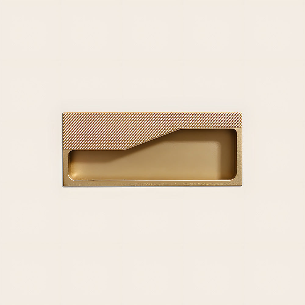 Textured Rectangular Recessed Cabinet Pulls for Drawers