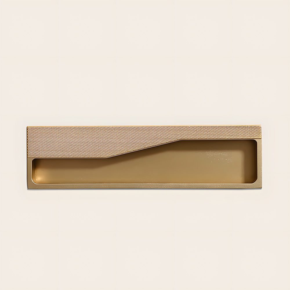 Textured Rectangular Recessed Cabinet Pulls for Drawers