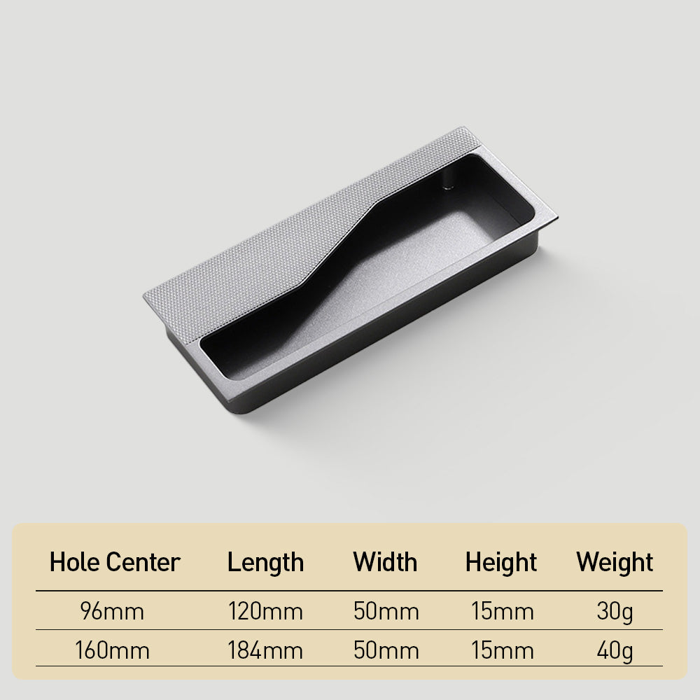 Textured Rectangular Recessed Cabinet Pulls for Drawers
