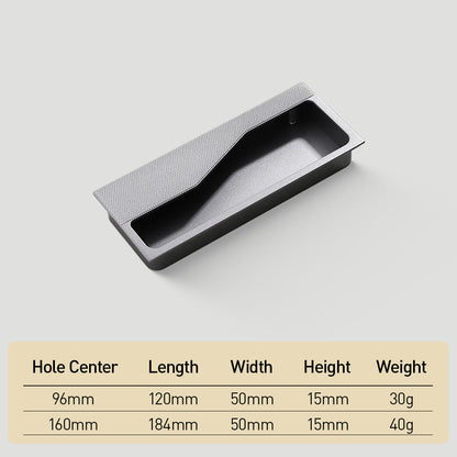 Textured Rectangular Recessed Cabinet Pulls for Drawers