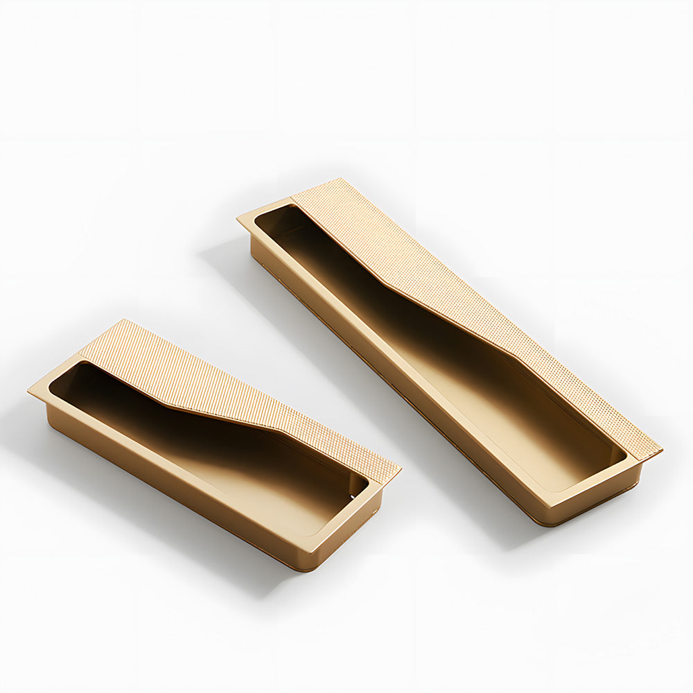 Textured Rectangular Recessed Cabinet Pulls for Drawers