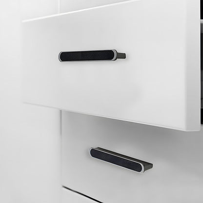 Two-Tone Leather Cabinet Pulls and Door Handles