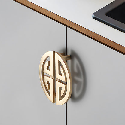 Geometric Half Moon Cabinet Pulls with Extended Bar