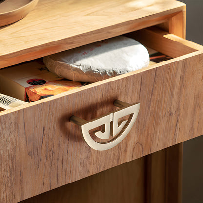 Geometric Half Moon Cabinet Pulls with Extended Bar