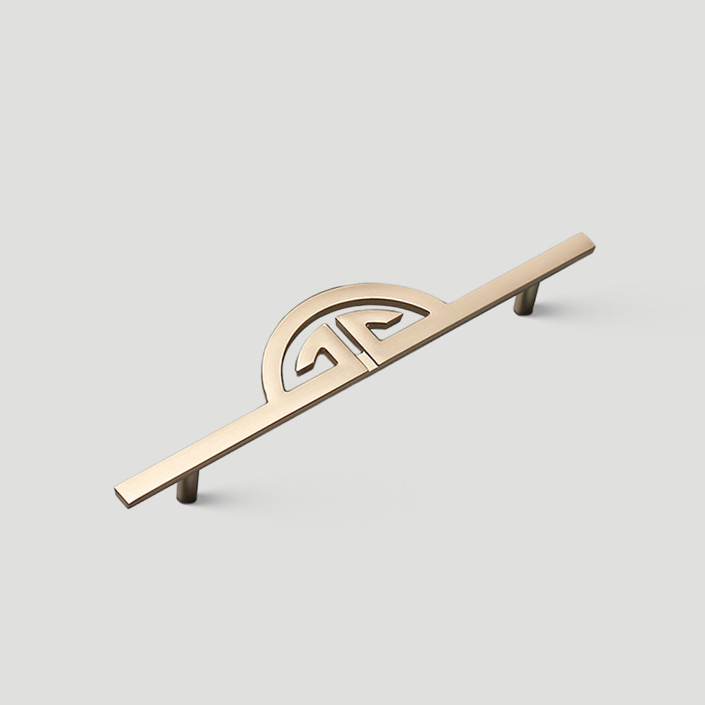 Geometric Half Moon Cabinet Pulls with Extended Bar