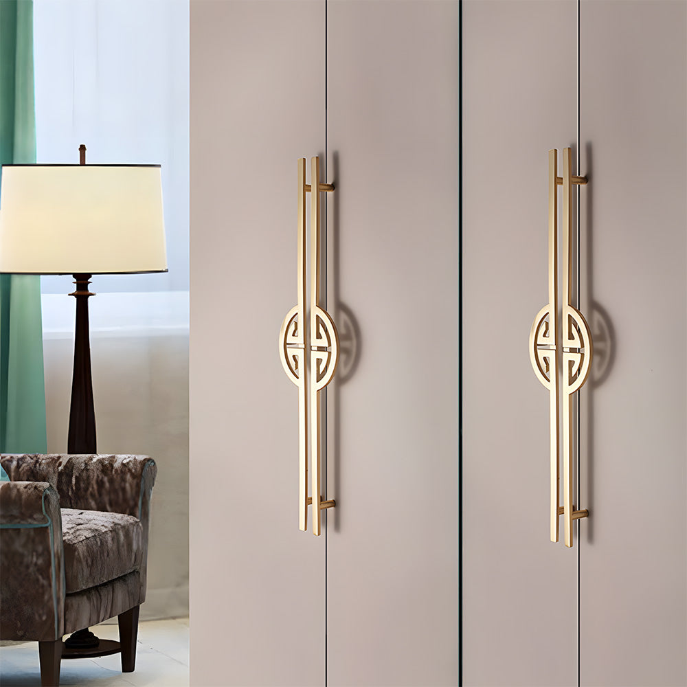 Geometric Half Moon Cabinet Pulls with Extended Bar