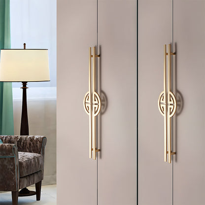 Geometric Half Moon Cabinet Pulls with Extended Bar