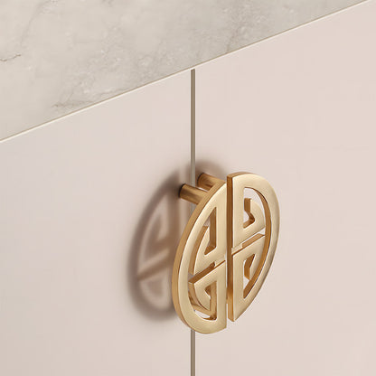 Geometric Half Moon Cabinet Pulls with Extended Bar