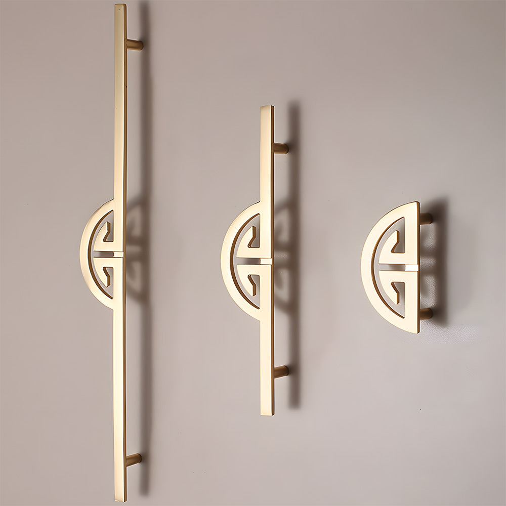Geometric Half Moon Cabinet Pulls with Extended Bar